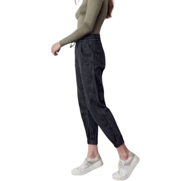 Kancan Tatiana Ultra High Rise Joggers NWT Black Acid Wash Size L - Picture 1 of 17